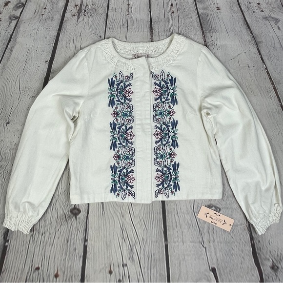 NANETTE LEPORE embroidered lined linen cotton boho lightweight jacket NEW size 2 - Picture 10 of 14